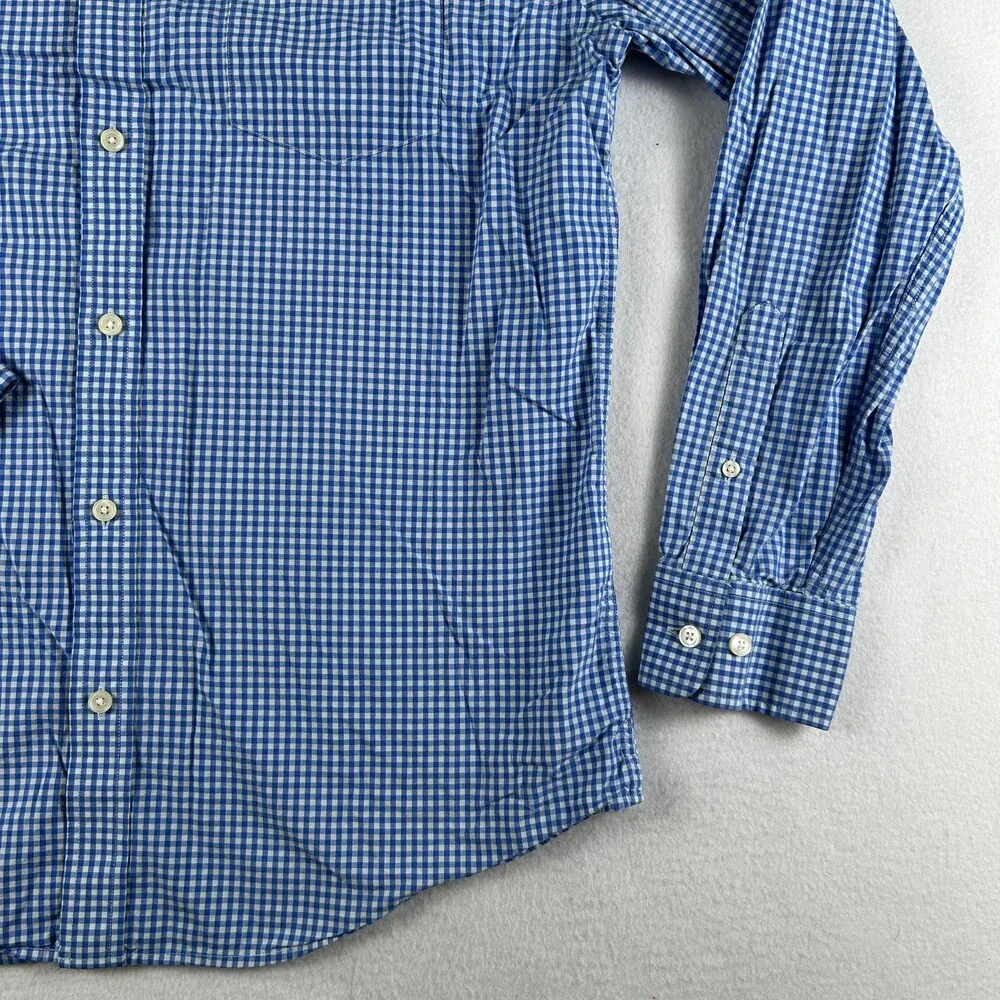 Banana Republic Shirt Mens Large Blue Check Long Sleeve Button Up Slim Fit